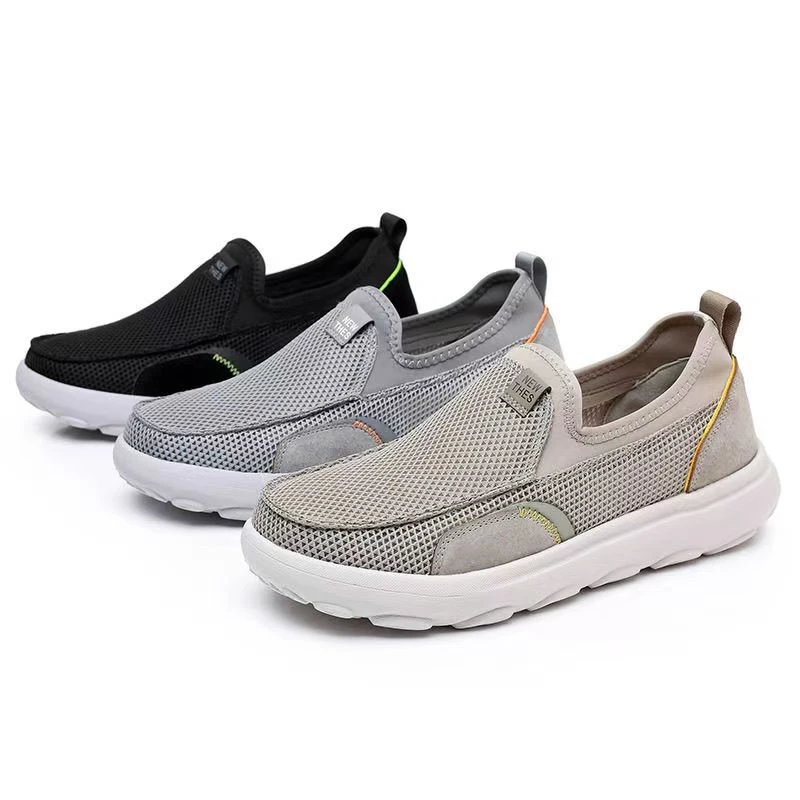 老北京布鞋男凉鞋镂空网面透气防滑柔软平底中老年休闲潮流懒人鞋