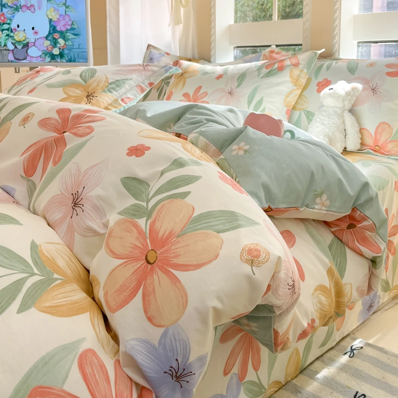 富安娜床品单件被套100纯棉全棉150*200单双人被罩180宿舍被被单