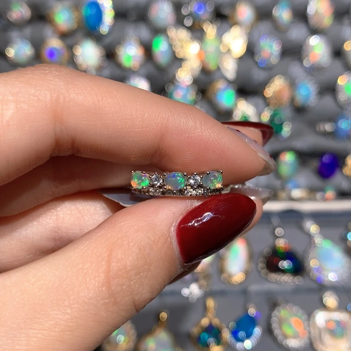 欧泊K福利戒指银S925镶嵌v****n