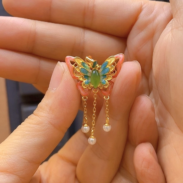 颈饰银S925镀金镶嵌和田玉