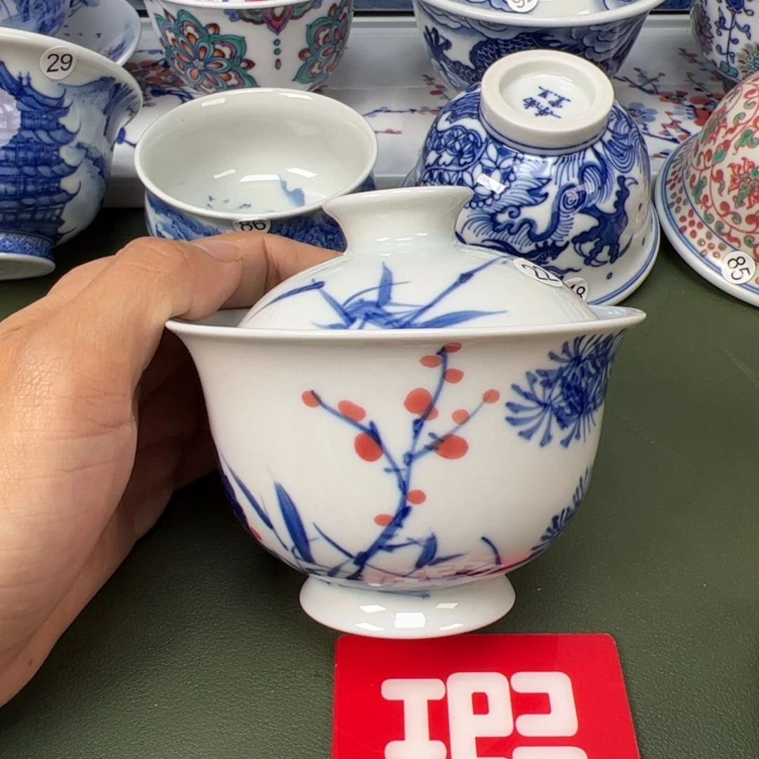 陶瓷景德镇纯手工纯手绘茶具木22
