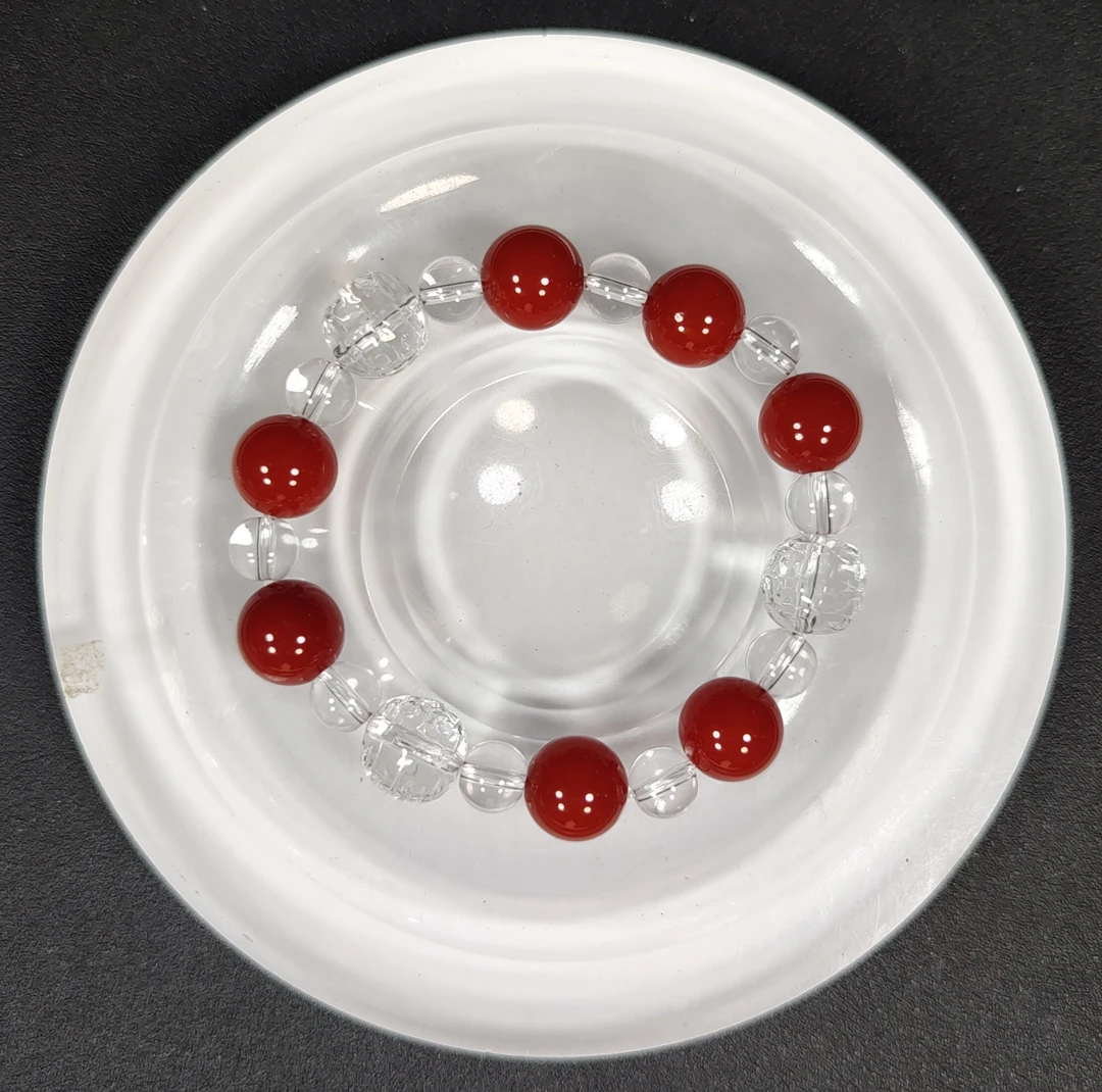 红白回纹12mm手串发一条C06