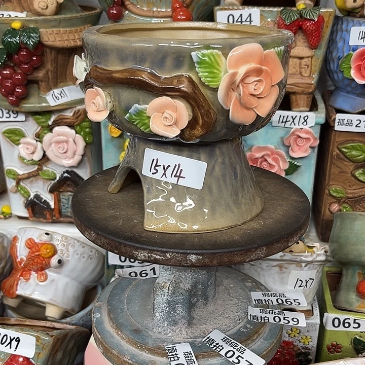 紫砂花盆粗陶材质多肉花盆