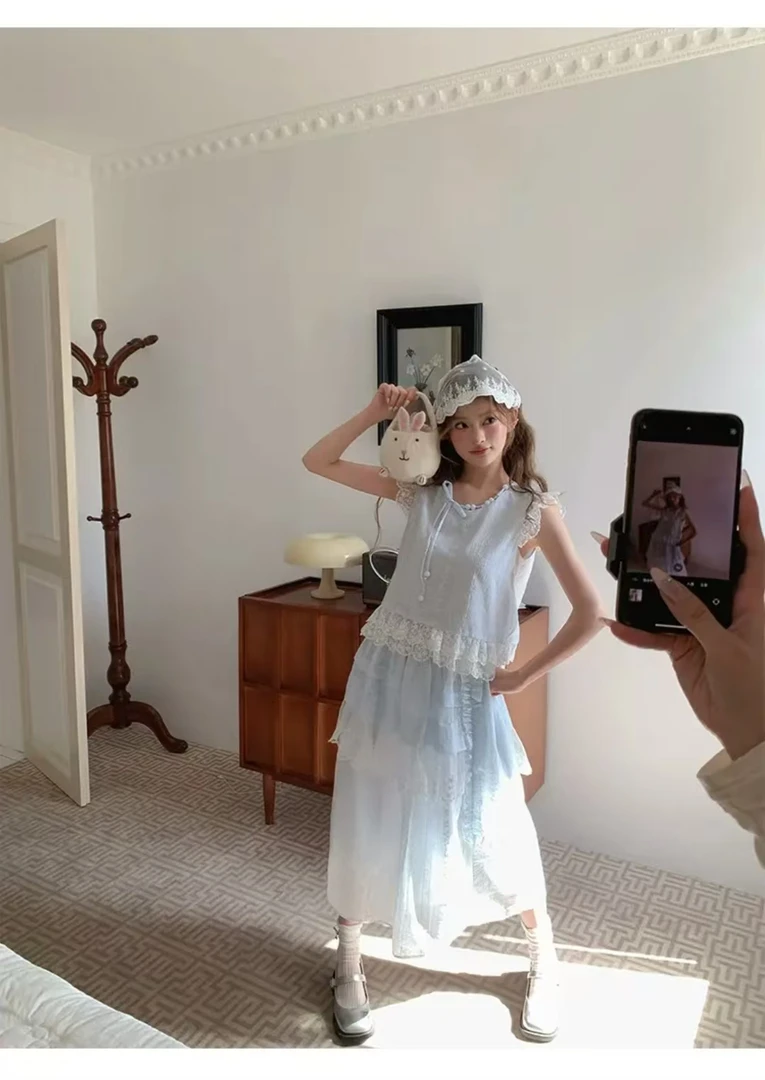 【小雪专属】2025夏季新款小众设计减龄气质裙子套装女两件套