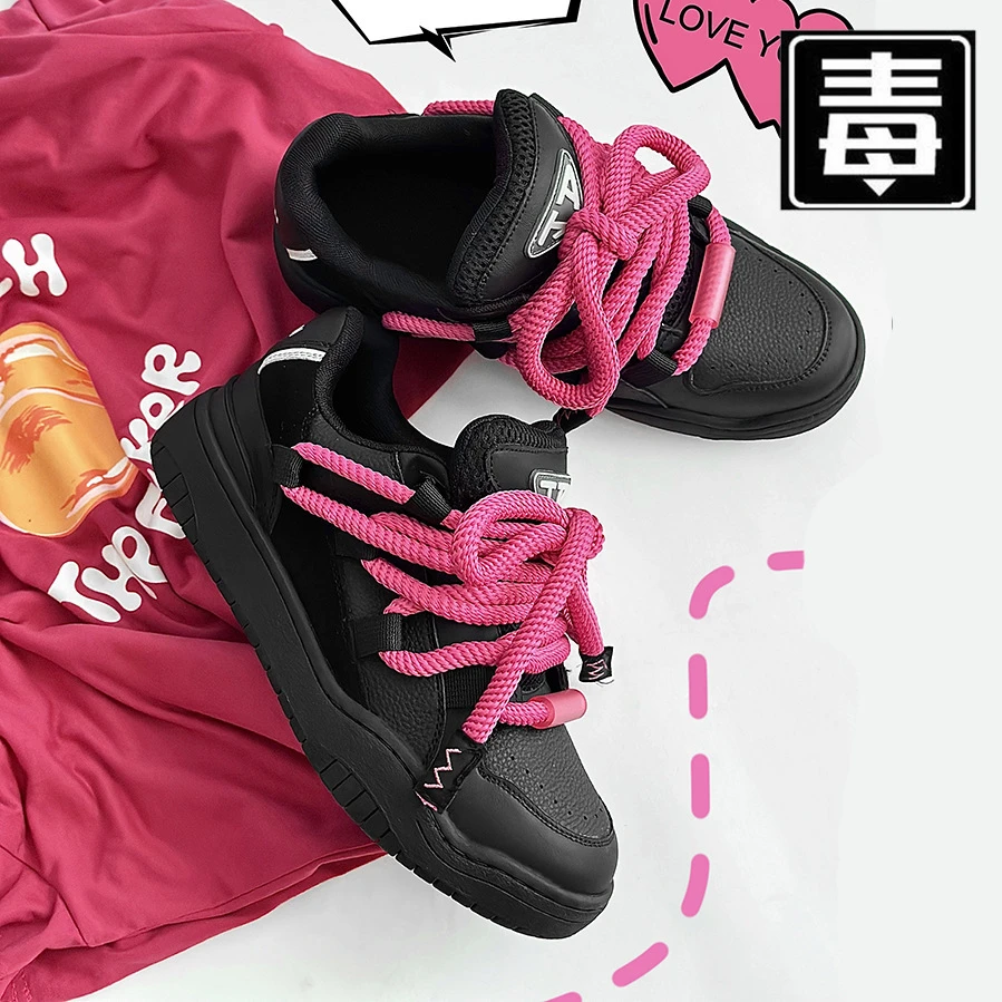 脏辫/王琳凯同款男鞋面包鞋小众复古厚底国潮运动滑板休闲鞋女鞋