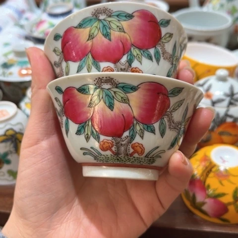 别****递手绘茶杯盖碗陶瓷