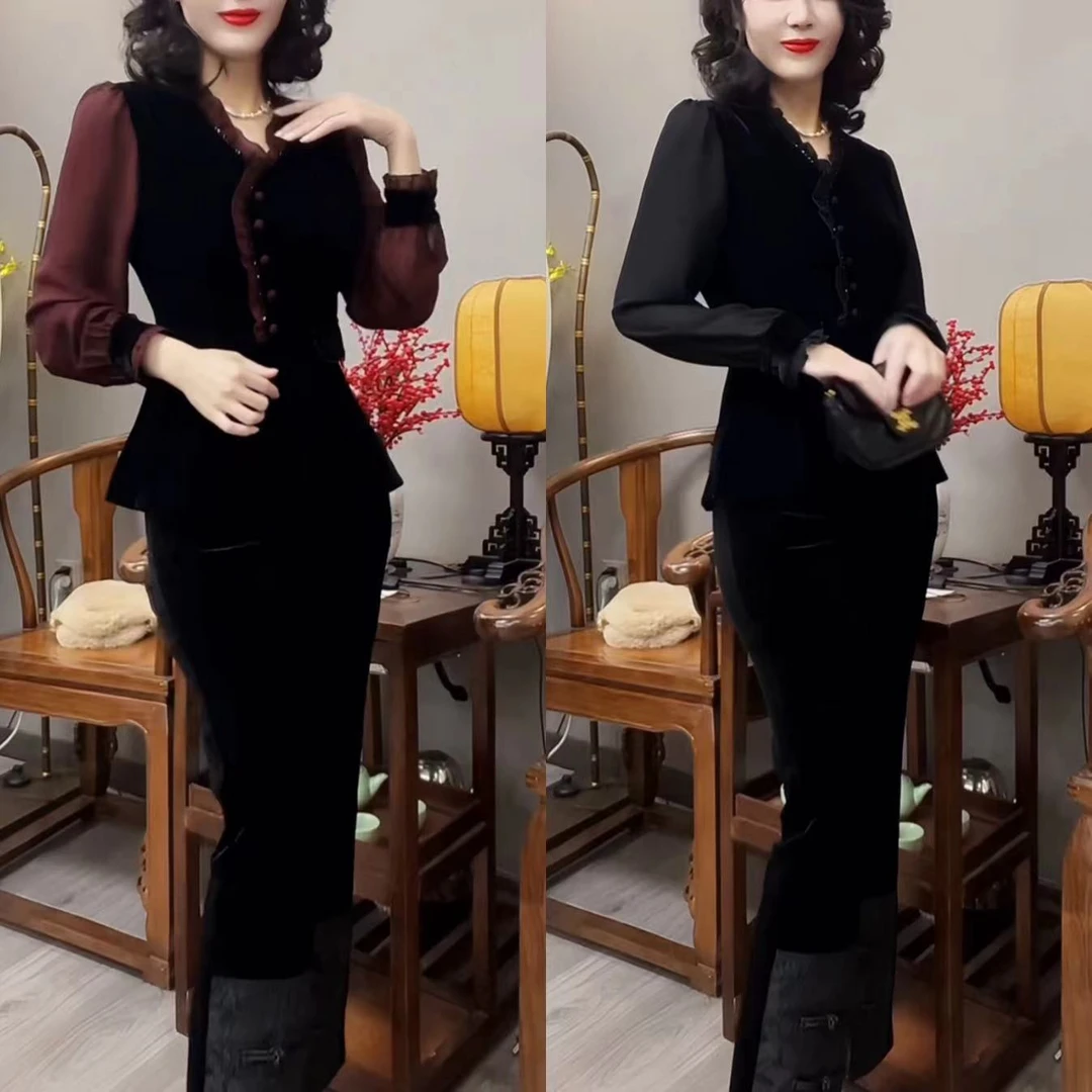 时尚显瘦气质百搭国风绒衫