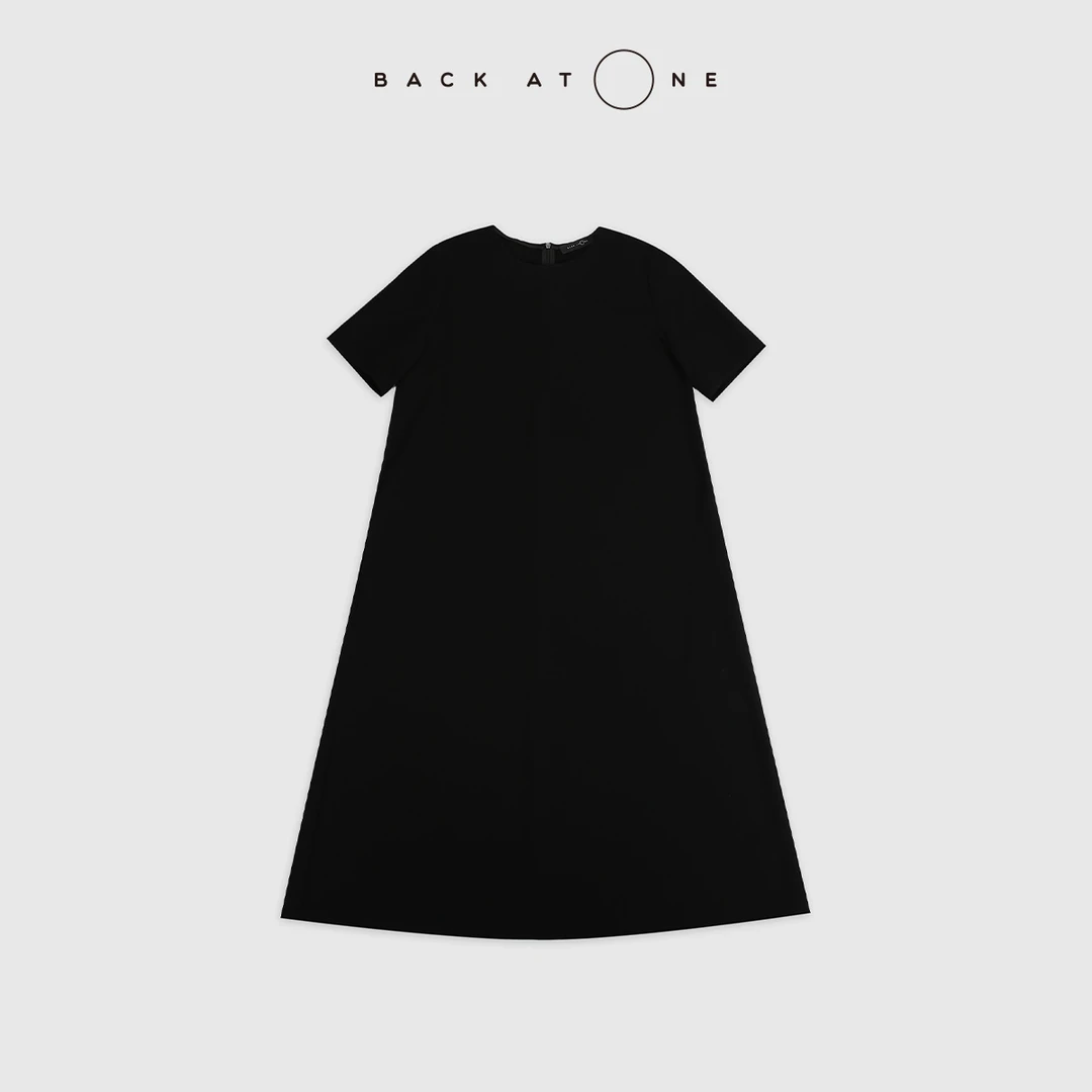 BackAtOne“优雅简语”静奢时髦R*W风黑色醋酸连衣裙 BFS-5BG023C-K
