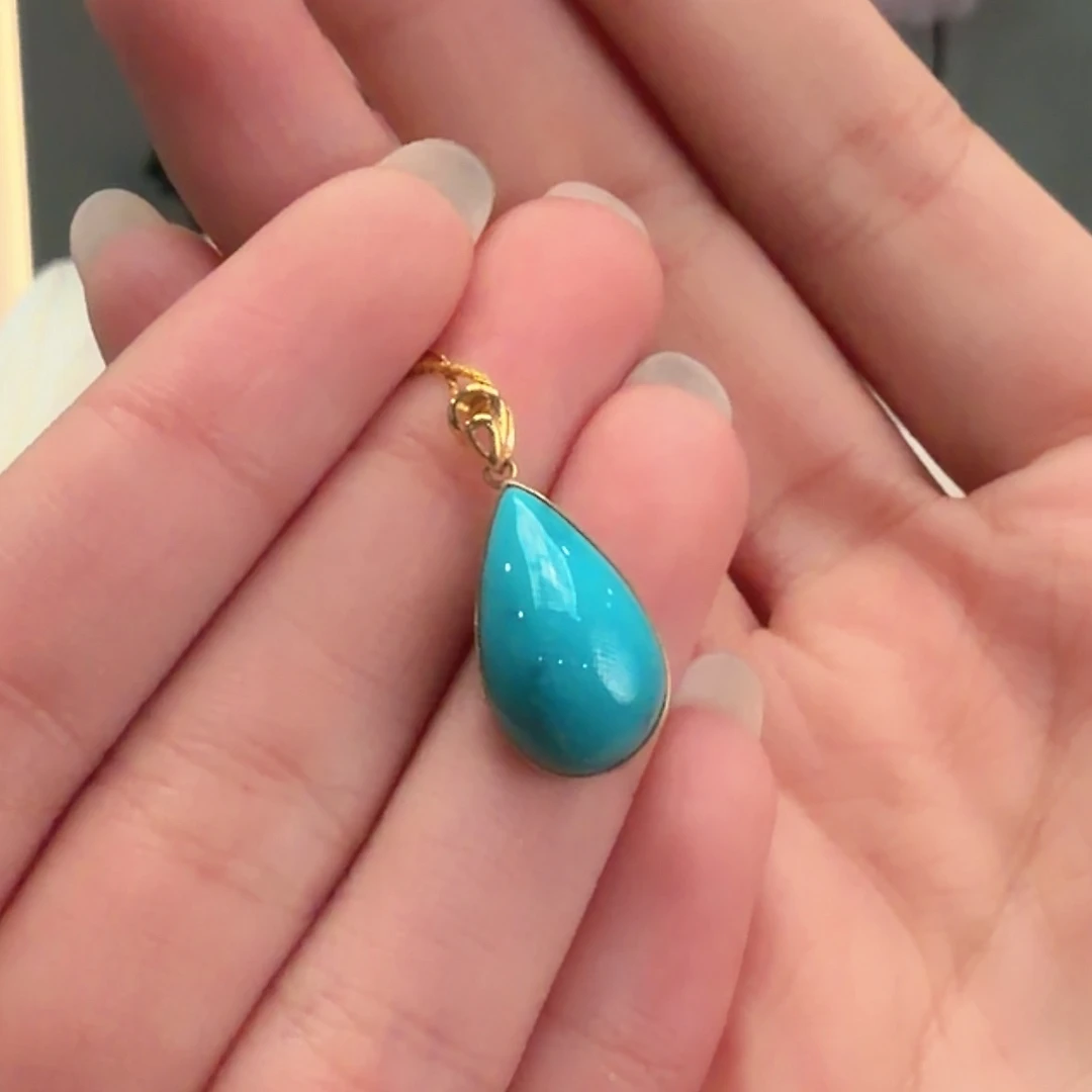 绿松石18K金镶嵌颈饰