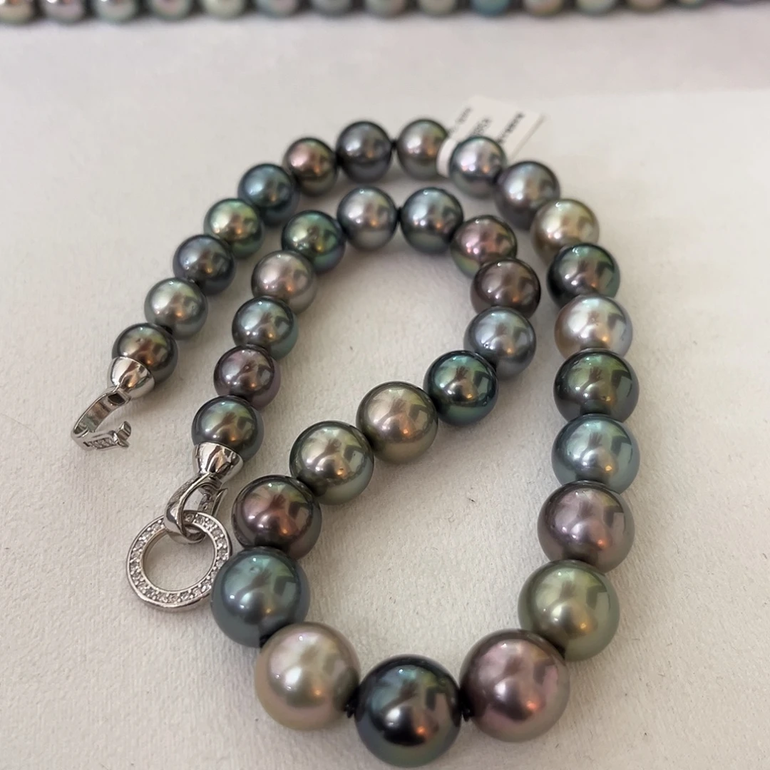 海水珍珠颈饰银S925镶嵌莫兰迪11-13