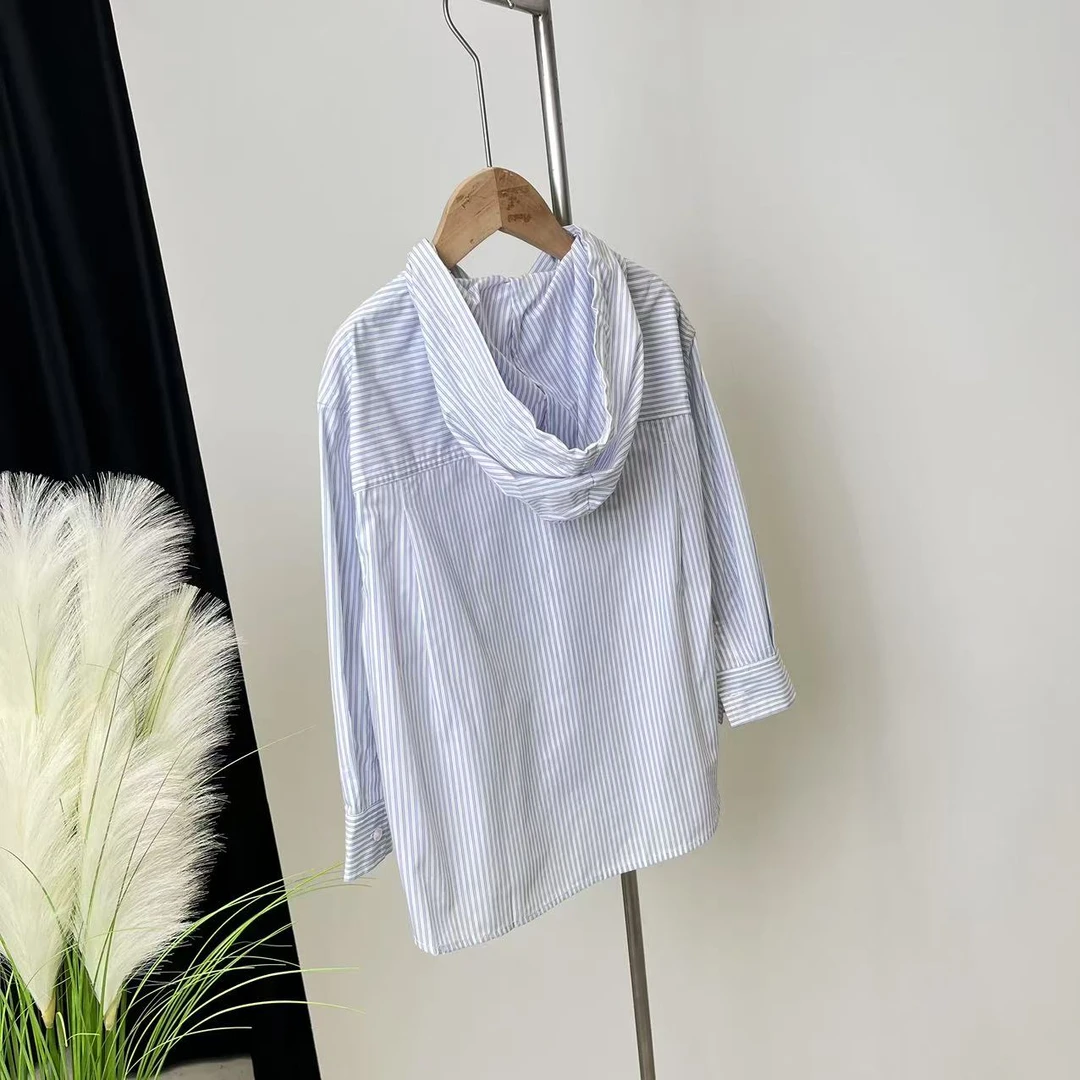 新款蓝白条纹衬衫 D18 0149 (高奢亲子系)