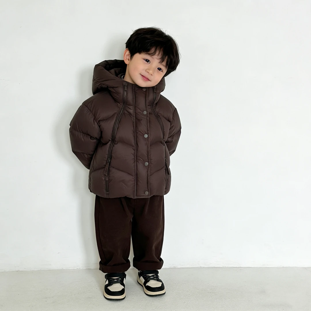 雅鹿童装冬季新款连帽新国标90大朵绒羽绒服男女童【K-959】