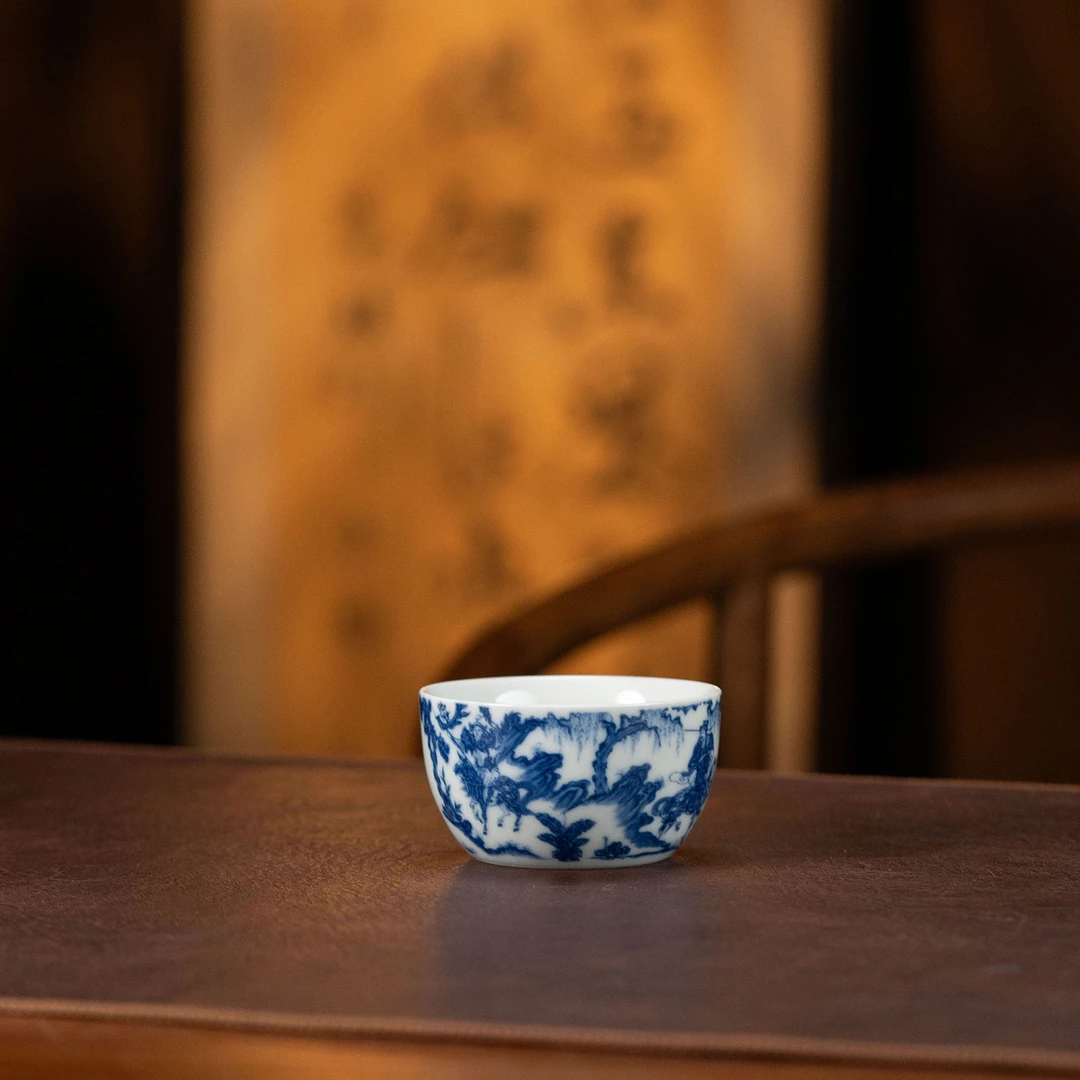 【利贞｜青花鬼谷子下山纳福杯】陶瓷釉下主人杯约150cc福利系列DC