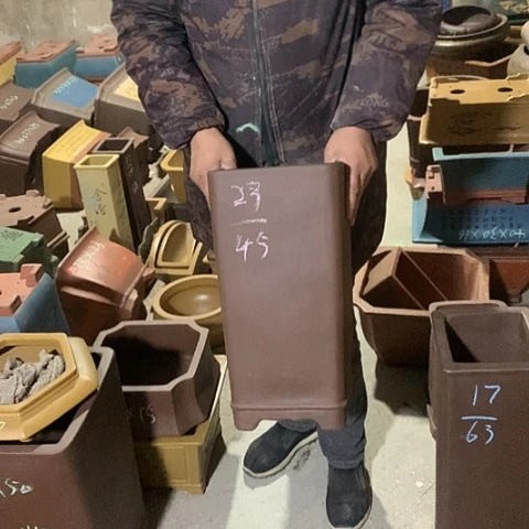 紫砂花盆手工制作