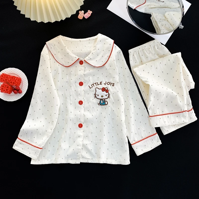 儿童睡衣女童春秋季云朵棉娃娃领公主风小女孩中大童初中生家居服