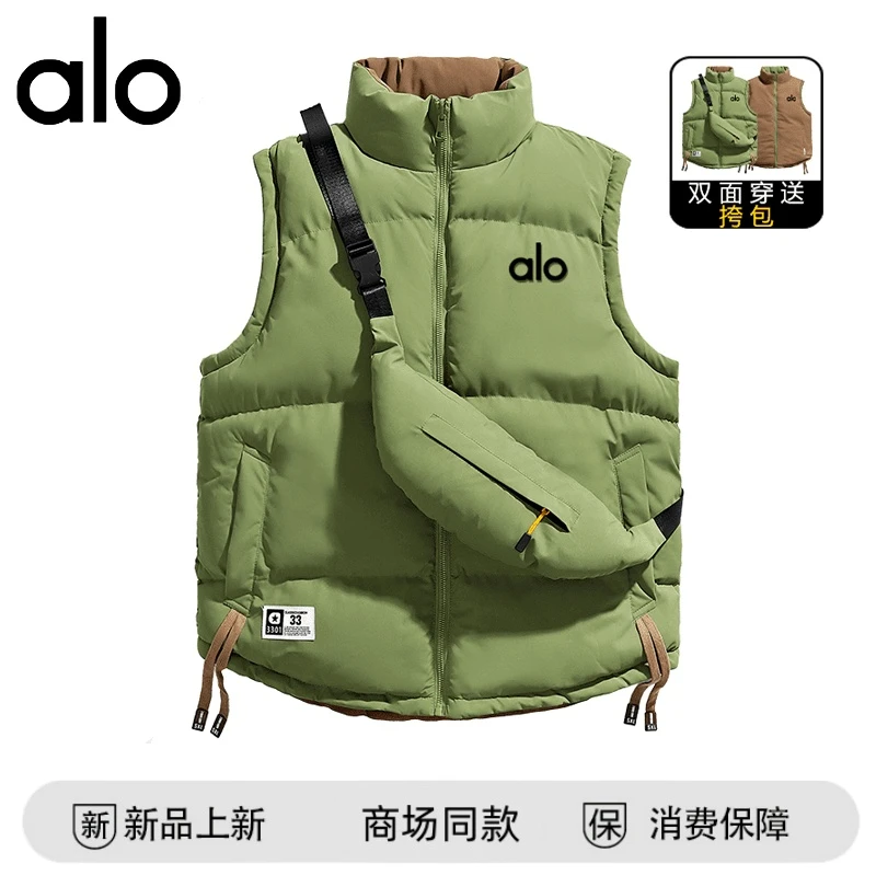 【官方奥特莱斯】alo潮牌双面穿马甲男秋冬季加厚加棉休闲情侣外套