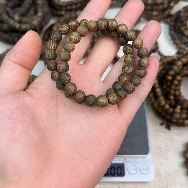 沉香碎屑沉香卡8mm单圈圆珠