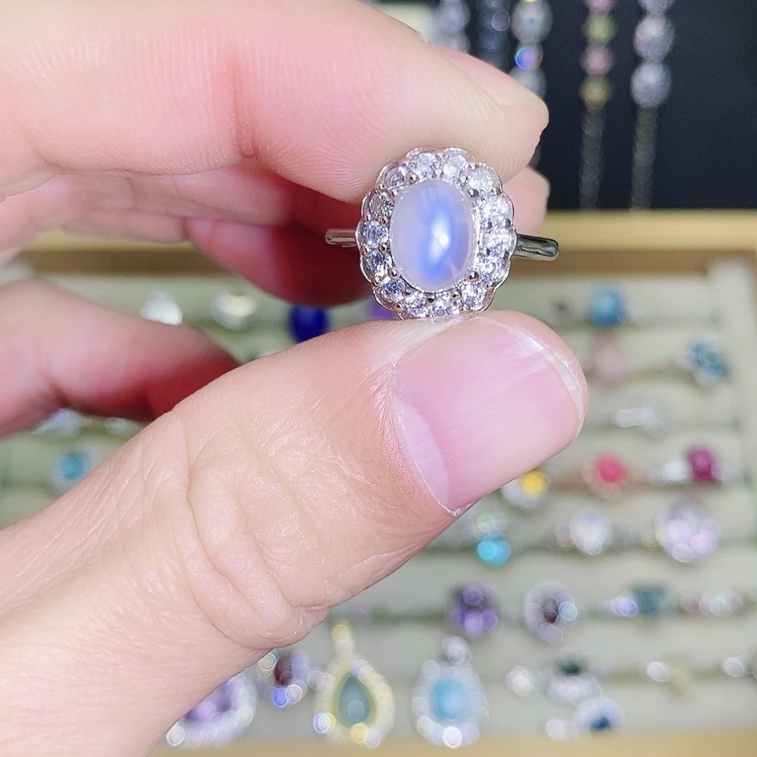 未镶嵌戒指月光石