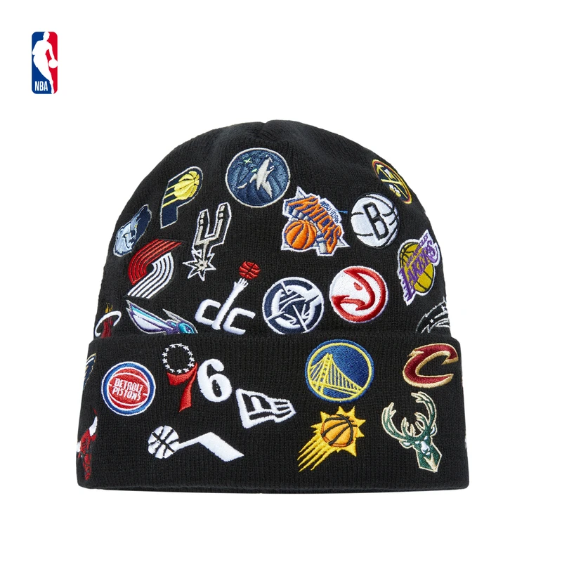 【新品】NBA官方New Era男女同款联盟球队徽标潮流秋冬圆帽针织帽