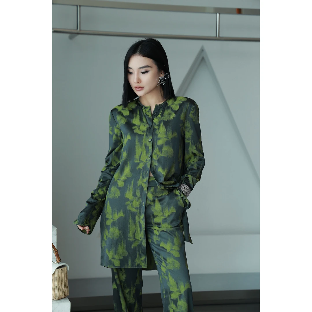 【妙妙精选】HUANGNAJI绿境迷踪-时尚气质桑蚕丝套装1310/1322