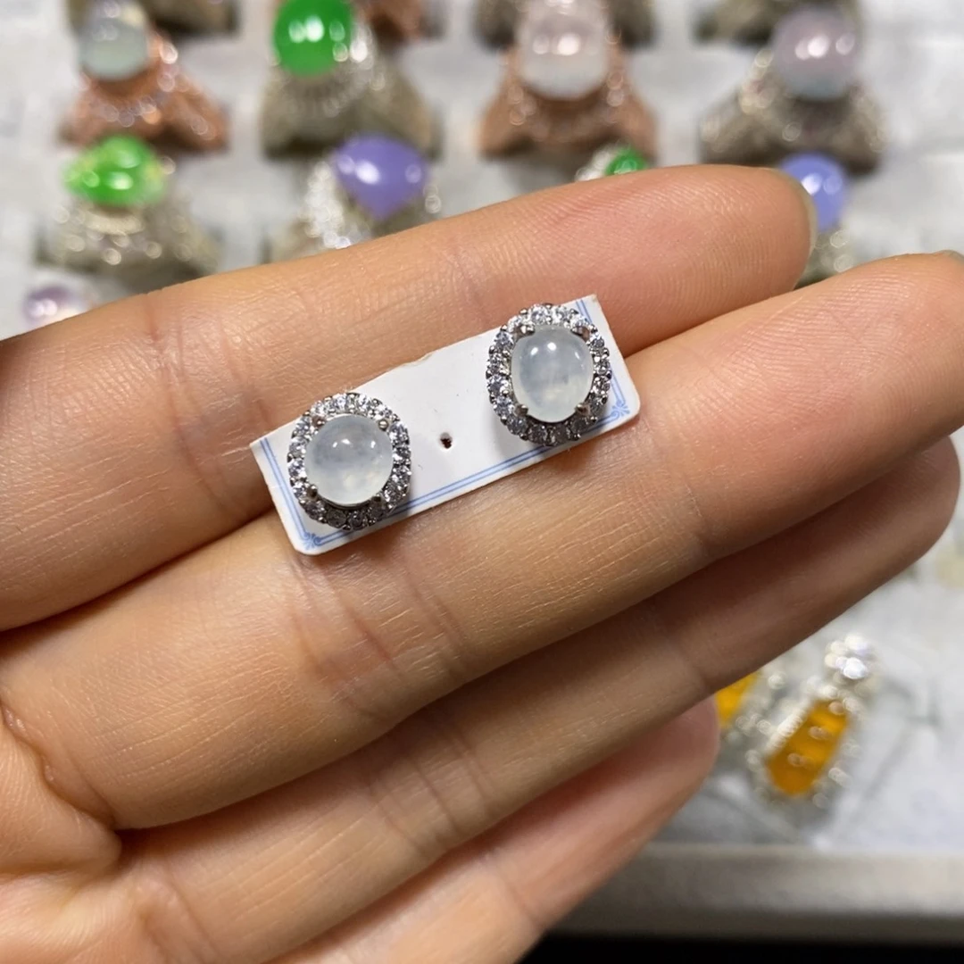 未镶嵌翡翠耳饰耳钉