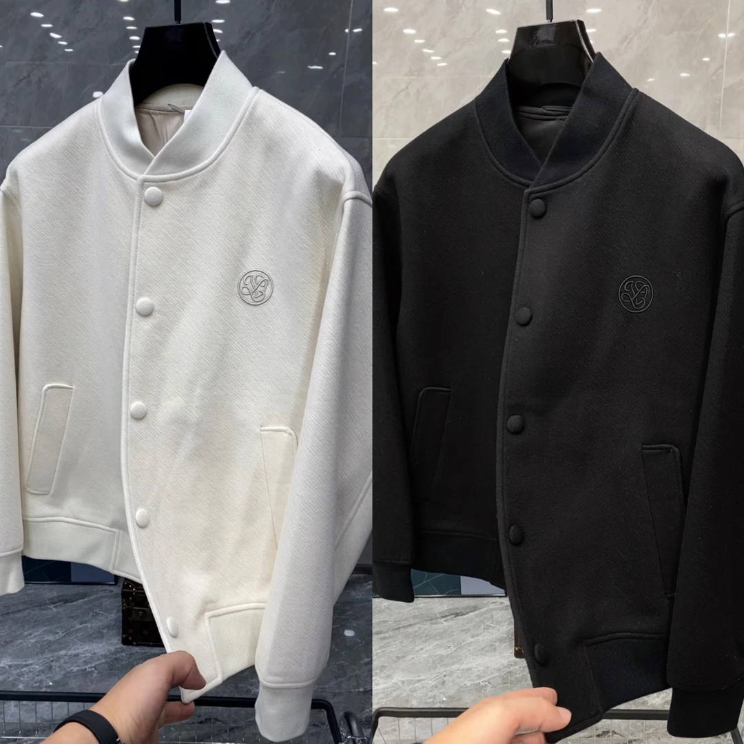 秋季新款男士轻奢时尚高级感羊绒混纺夹克外套 25056