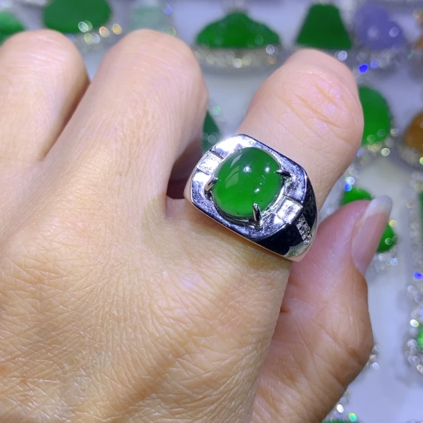 【闪购商品】翡翠挂件银S925镶嵌天然翡翠