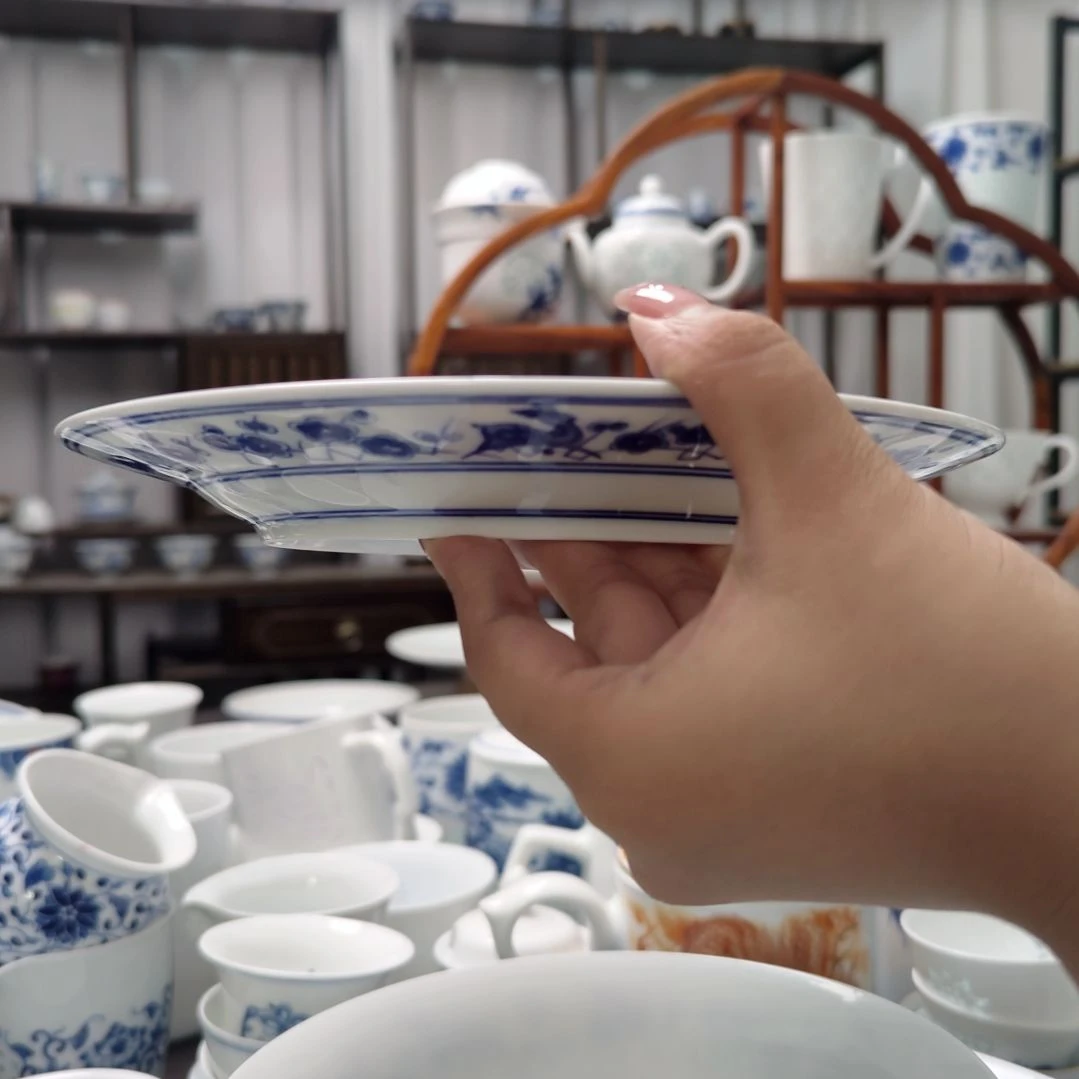 瓷双鹿8寸平盘两只装