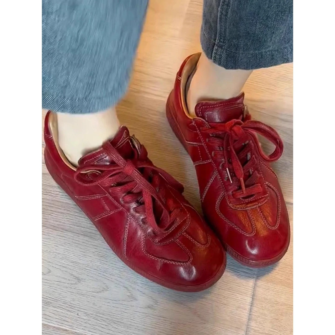 【高奢&达人款】小众版~覆古情侣系带软底女式道德训练鞋，时尚百