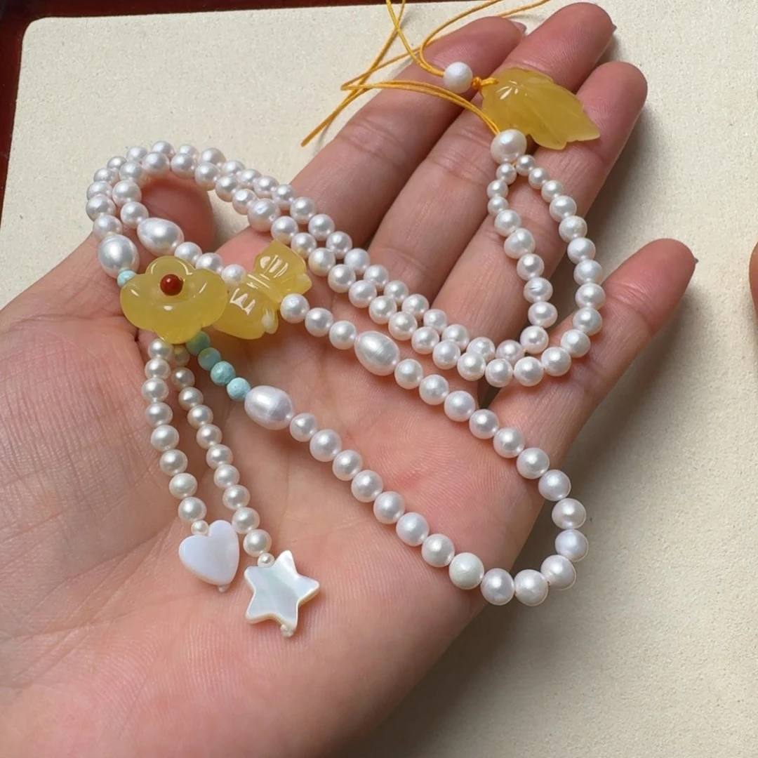 未镶嵌项链蜜蜡4.6mm左右
