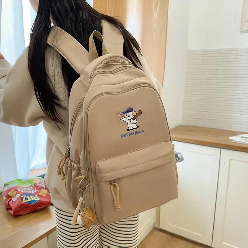 新款简约大容量小学生五六年级书包女初高中轻便可爱大学外出背包