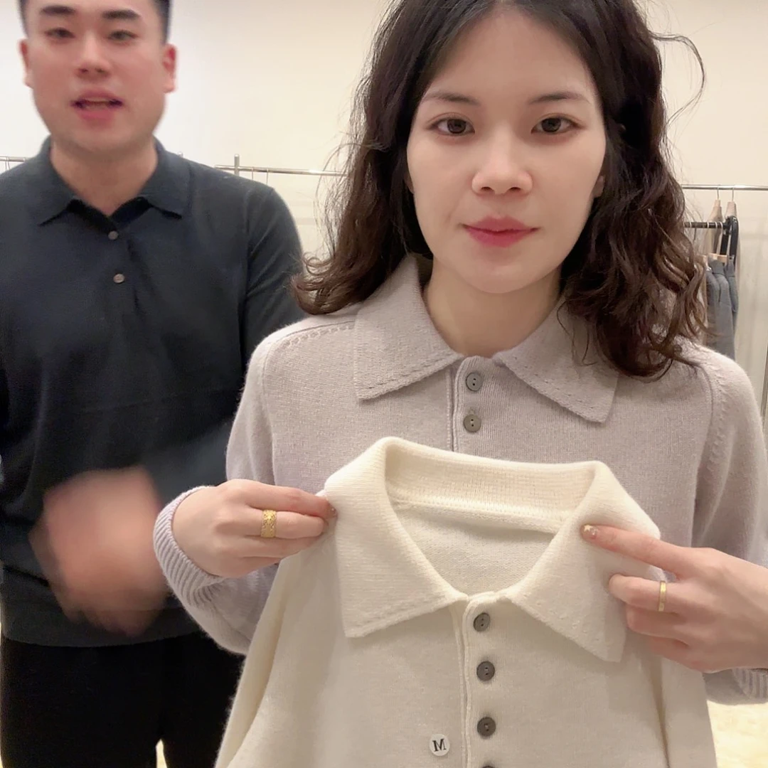 山羊绒polo康赛妮小羊