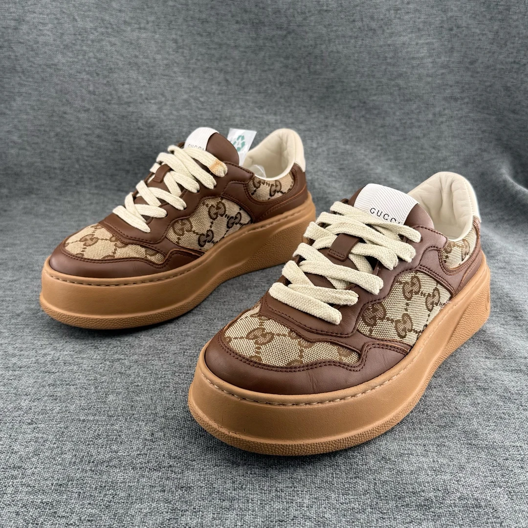 99新 GUCCI/古驰  35码 棕色饼干鞋 D2203