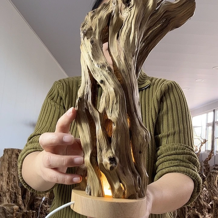 木石榴木镂空树灯