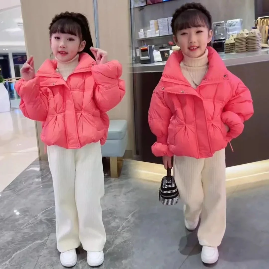 女童冬季洋气羽绒棉服2025新款儿童时髦中大童短款加厚棉袄外套潮