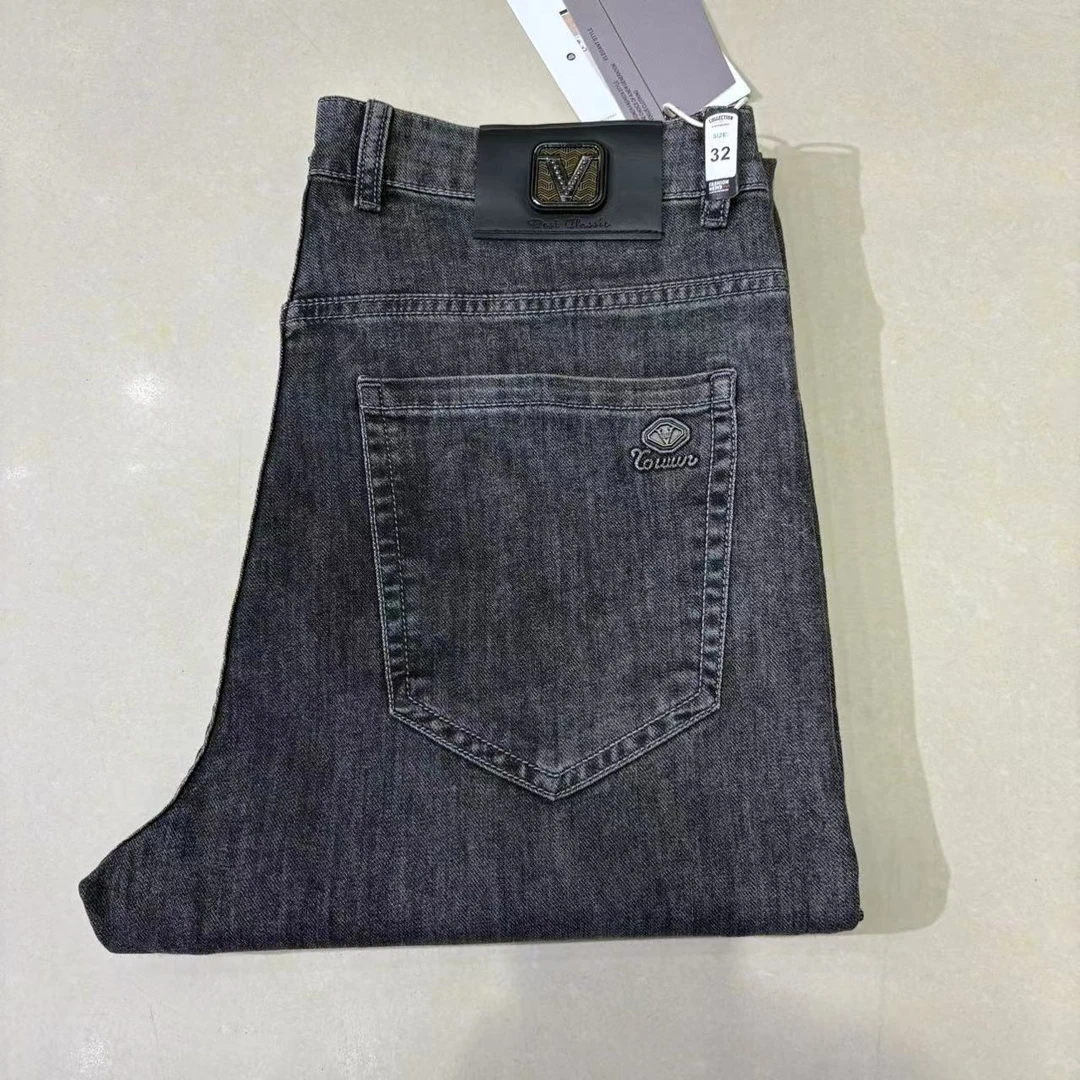 （6608）夏款高腰直筒宽松弹力牛仔裤