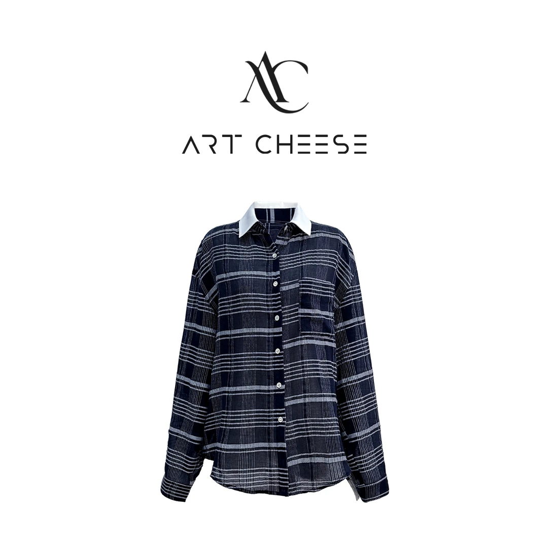 【芝士Cheese】园地施琅 夏季百搭时尚气质小众条纹长袖上衣