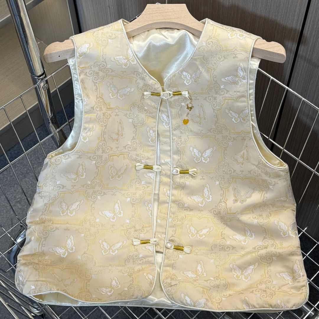 【云蝶 】2025春季新中式圆领马甲高定国风重工刺绣马夹优雅女士