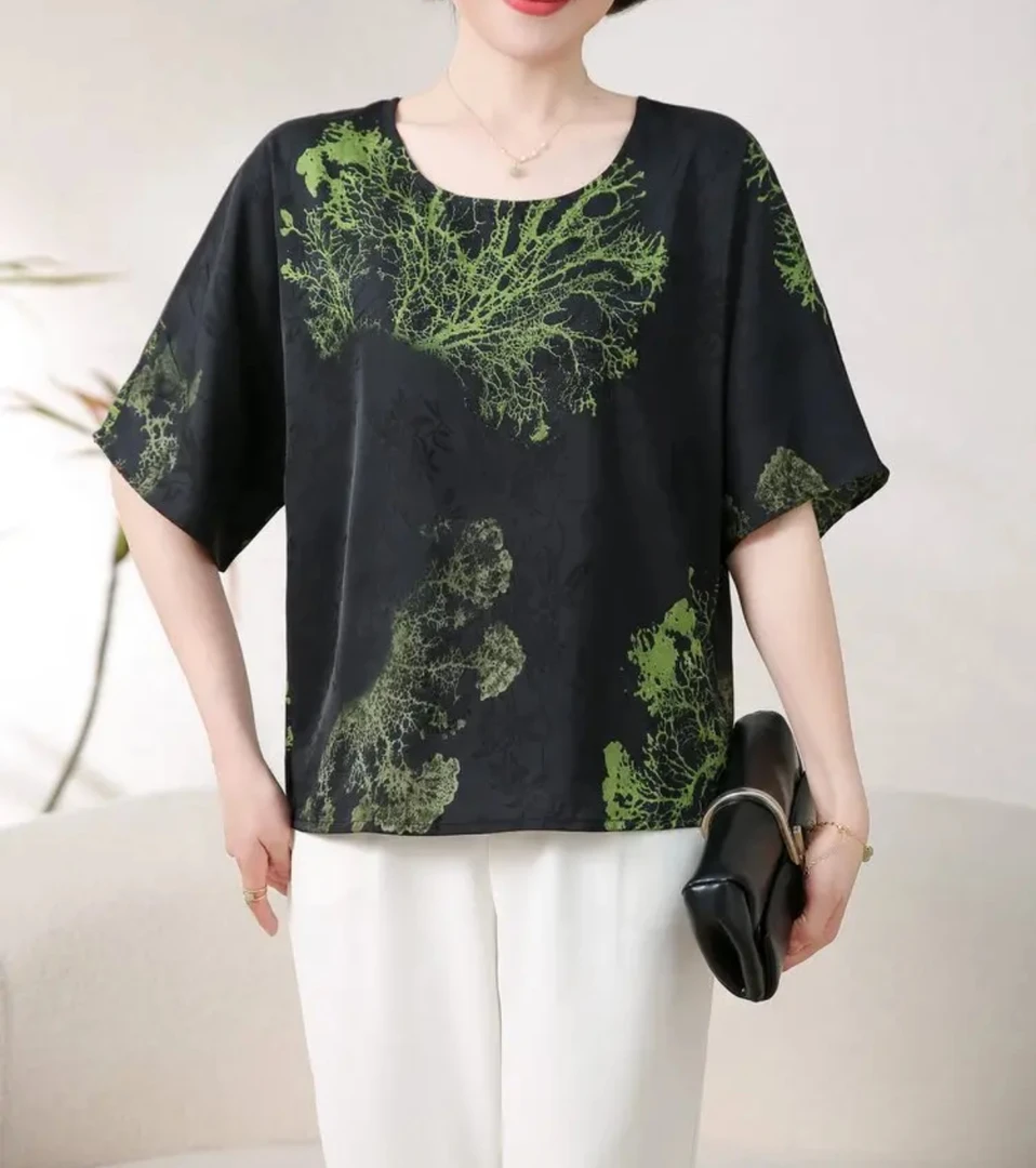 D012短袖t恤2025新款薄款宽松休闲上衣