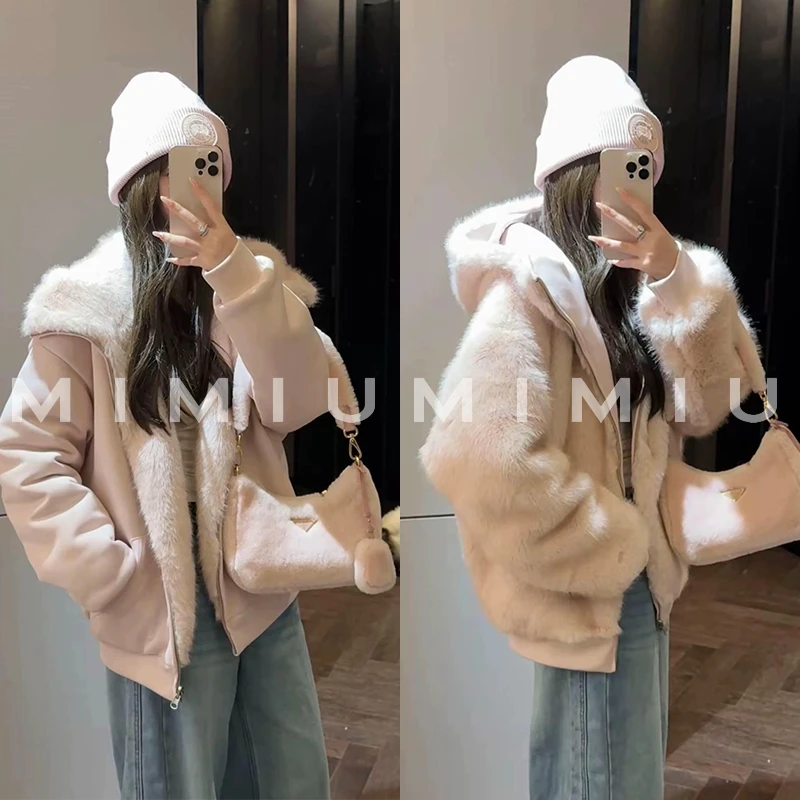 【mimius】喵喵 双面双穿加厚毛毛连帽外套 G10372