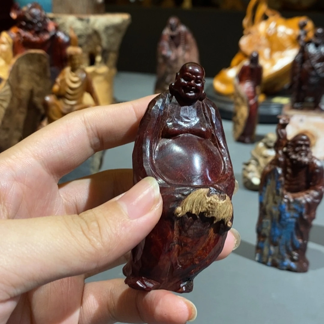 吉***祥檀香紫檀（小叶紫檀）果冻料手把弥勒佛
