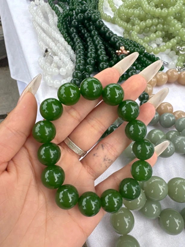 高端精品冰阳绿手串 卡14
