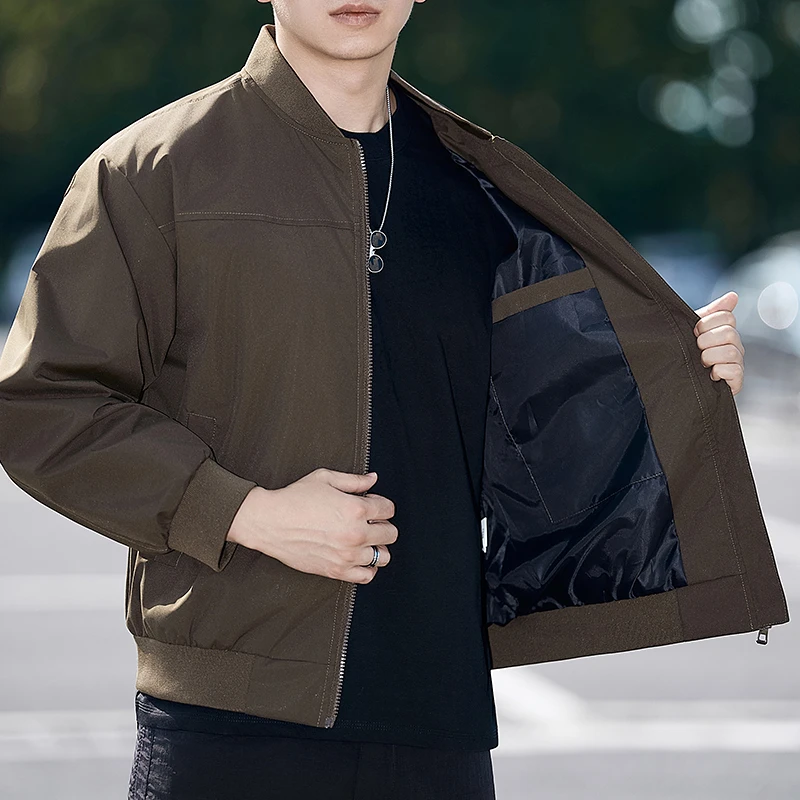棒球服外套男士2025新款休闲百搭宽松早春秋季棒球领夹克男装潮流