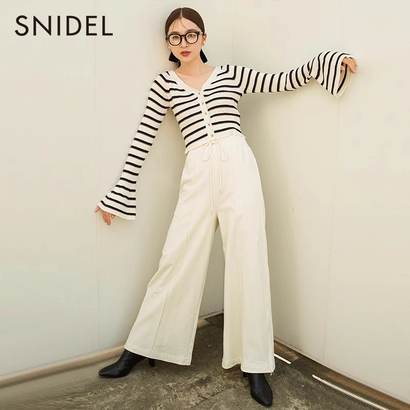 【贤哥专享】SNIDEL侧开叉阔腿休闲卫裤拖地裤SWCP234241