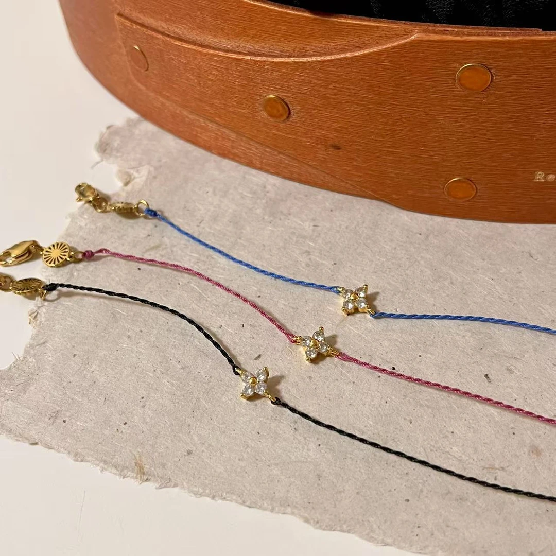 钛钢布艺手链 可碰水洗手不摘！夏日彩色叠戴星星手链