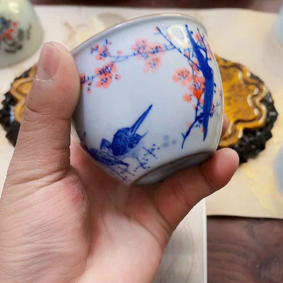 瓷片陶瓷手绘作品九观