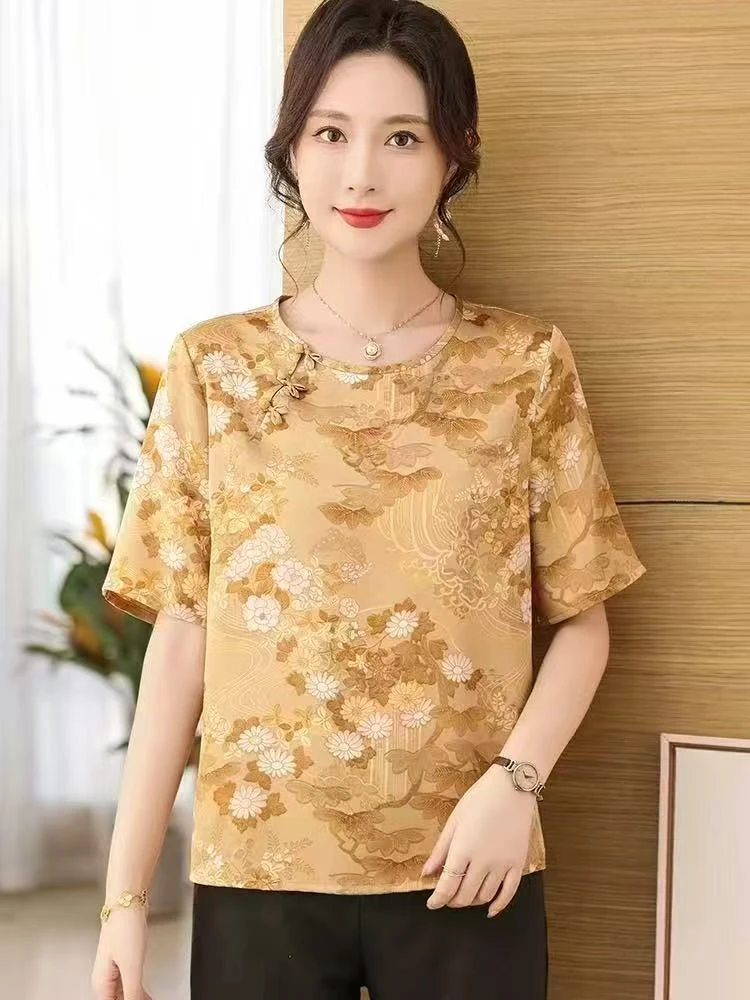 花螺透气短袖新中式斜襟盘口【少量库存】