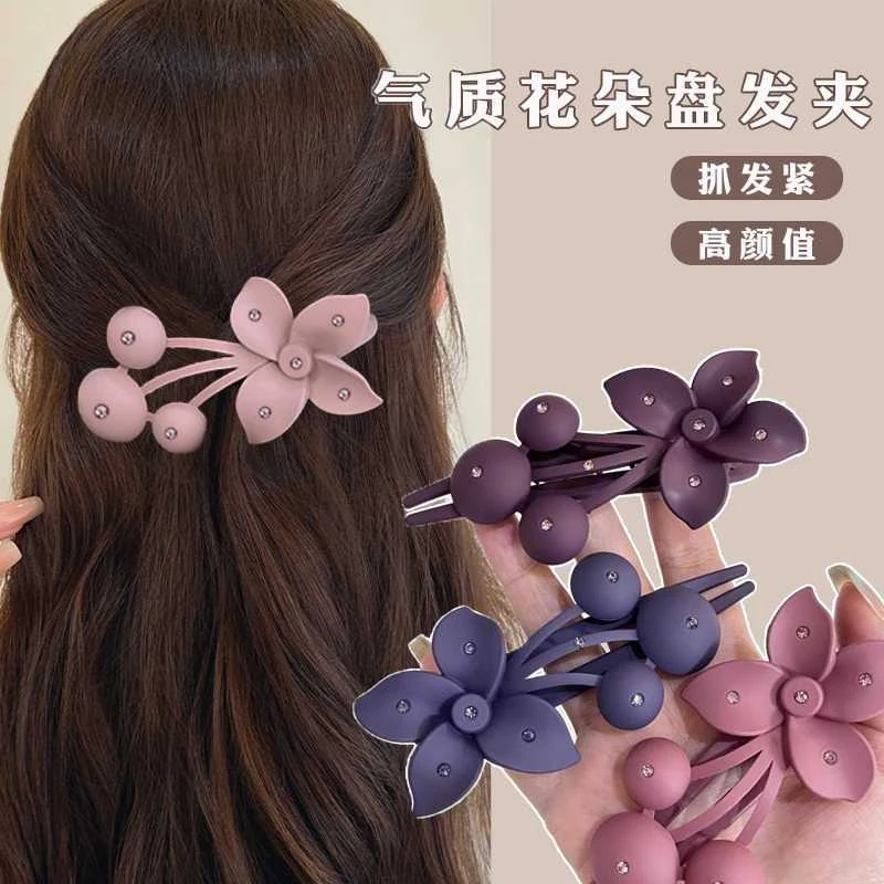 【高版本】新款高级感花朵夹子发卡网红洋气抓夹女后脑勺盘发鸭嘴夹