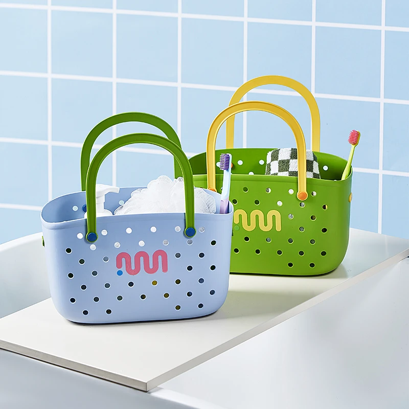 开学必备洗澡篮手提浴室洗漱用品收纳高颜值长方形学生宿舍洗浴篮