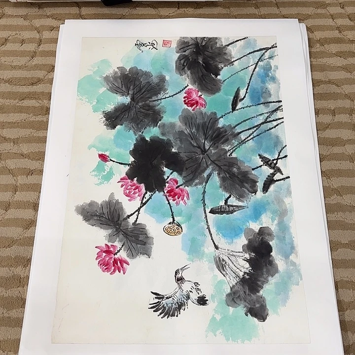 国画花鸟等多种鸟类三开